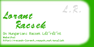 lorant racsek business card